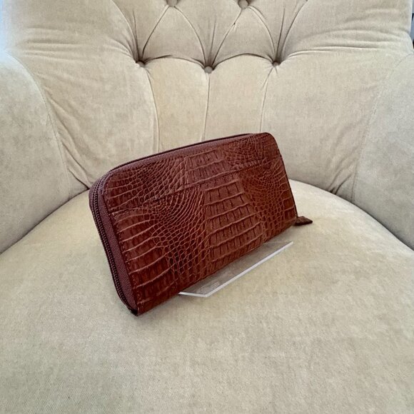 Auth RIVER Brand Genuine Caiman Crocodile Messenger Crossbody Bag SET...GORGEOUS - Picture 9 of 11